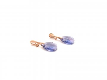 Clip oorbellen tanzanite rosegoud