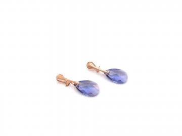 Clip oorbellen tanzanite rosegoud