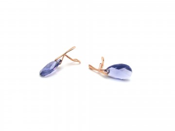 Clip oorbellen tanzanite rosegoud