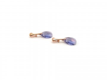 Clip oorbellen tanzanite rosegoud