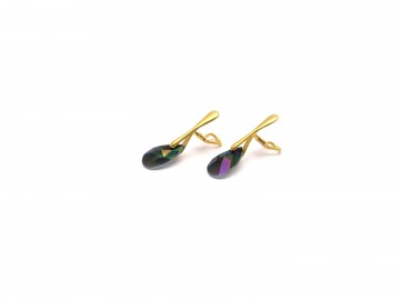 Clipoorbellen crystal rainbow goud