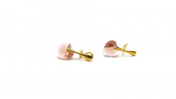 Clipoorbellen goud blush hart