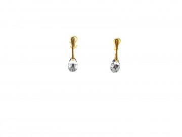 Clipoorbellen goud swarovski crystal cal