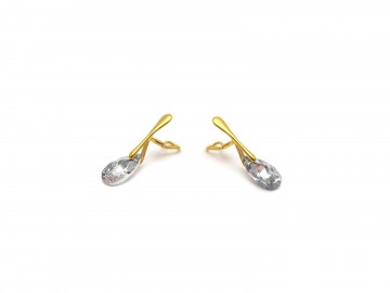 Clipoorbellen goud swarovski crystal cal