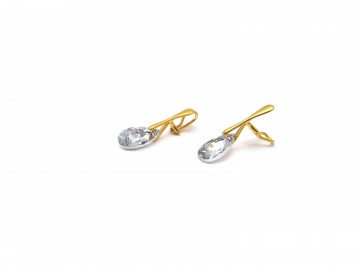 Clipoorbellen goud swarovski crystal cal
