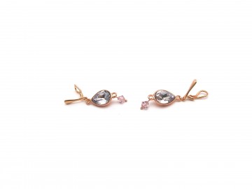 Clipoorbellen rosegoud lila