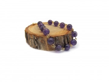 Edelsteen armband amethist goud