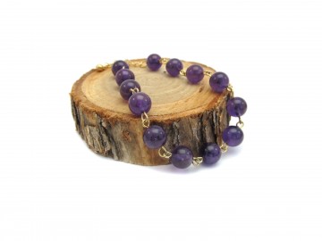 Edelsteen armband amethist goud