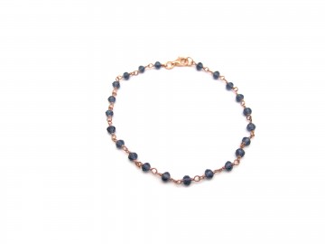 Edelsteen armband blauwe iolite rose