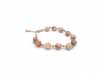 Edelsteen armband grijs roze agaat