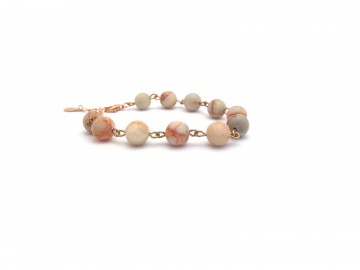 Edelsteen armband grijs roze agaat