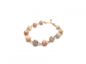 Edelsteen armband grijs roze agaat