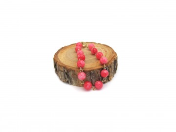 Edelsteen armband hard roze goud