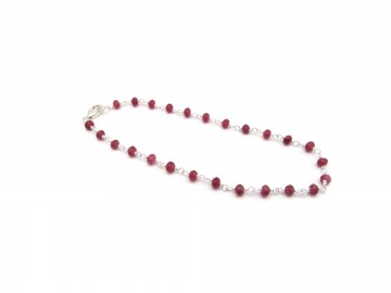 Edelsteen armband jade ruby zilver