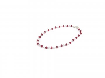 Edelsteen armband jade ruby zilver