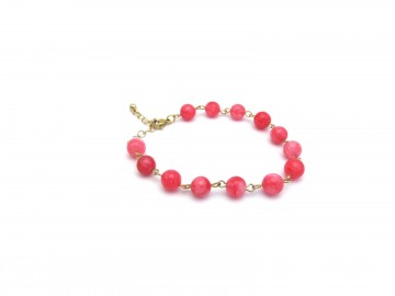 Edelsteen armband roze agaat