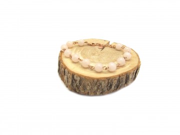 Edelsteen armband roze rozegoud