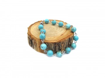 Edelsteen armband turquoise zilver