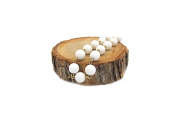 Edelsteen armband witte onyx goud1