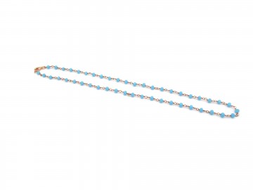 Edelsteen ketting blauwe chalcedoon rose9