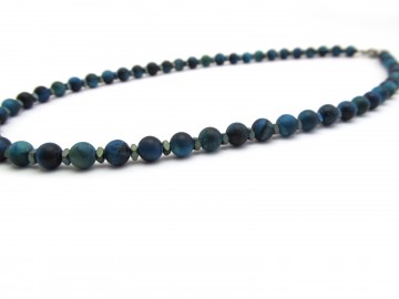 Edelsteen ketting blauwe tijgeroog