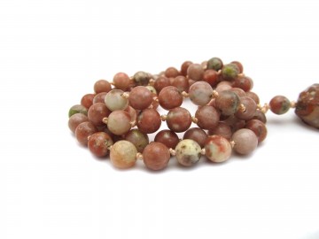 Edelsteen ketting coral red cotton