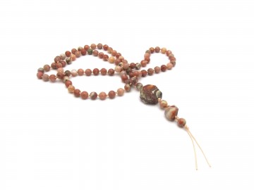 Edelsteen ketting coral red cotton