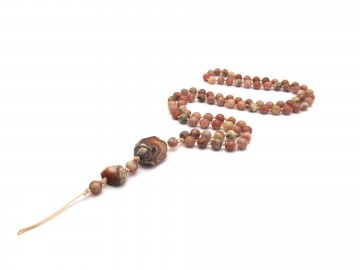 Edelsteen ketting coral red cotton