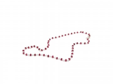 Edelsteen ketting jade ruby zilver