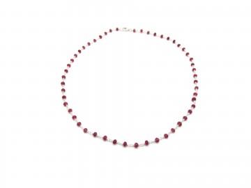 Edelsteen ketting jade ruby zilver