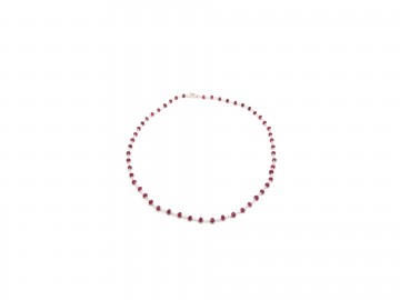 Edelsteen ketting jade ruby zilver