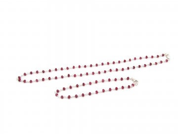 Edelsteen ketting jade ruby zilver