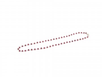 Edelsteen ketting jade ruby zilver