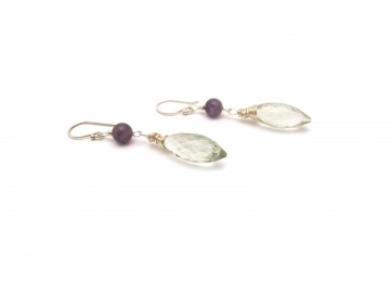 Edelsteen oorbellen amethist