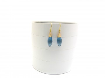 Edelsteen oorbellen blauwe quatrz