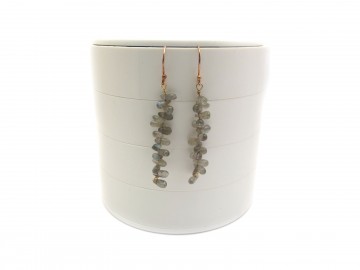 Edelsteen oorbellen labradoriet rose goud