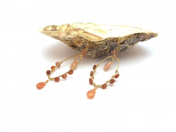 Edelsteen oorbellen zonnesteen