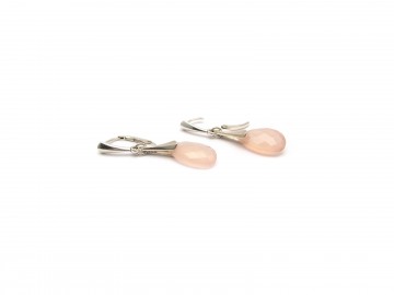 Edelsteen rose onyx oorbellen