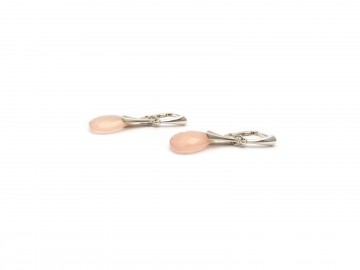 Edelsteen rose onyx oorbellen