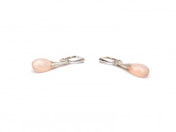 Edelsteen rose onyx oorbellen