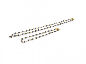 Edelsteenketting blauwe ioliet goud14 2