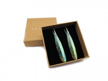 Edelsteen oorbellen labradoriet chrysocolla