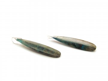 Edelsteen oorbellen labradoriet chrysocolla