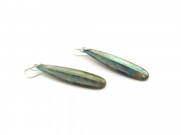 Edelsteen oorbellen labradoriet chrysocolla