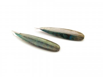 Edelsteen oorbellen labradoriet chrysocolla