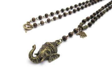 Rozenkrans ketting Ganesha
