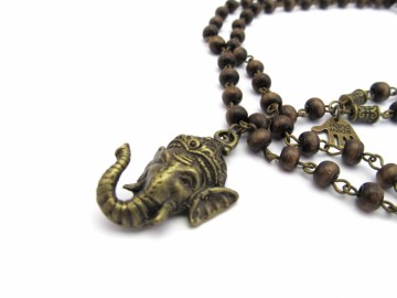 Rozenkrans ketting Ganesha