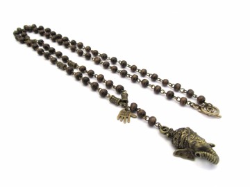 Rozenkrans ketting Ganesha