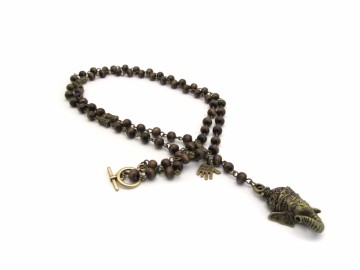 Rozenkrans ketting Ganesha