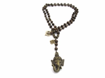 Rozenkrans ketting Ganesha